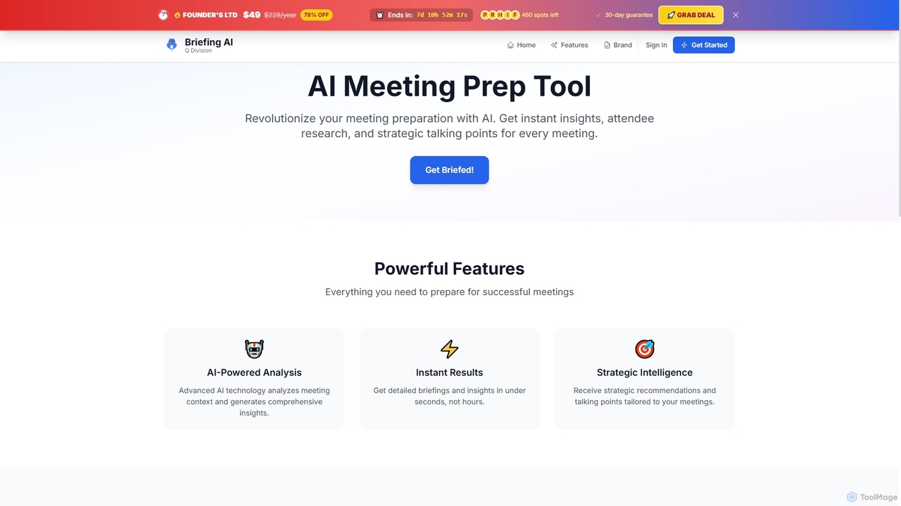 AI Meeting Prep Tool | Intelligent Meeting Preparation | Briefing AI for Briefing AI