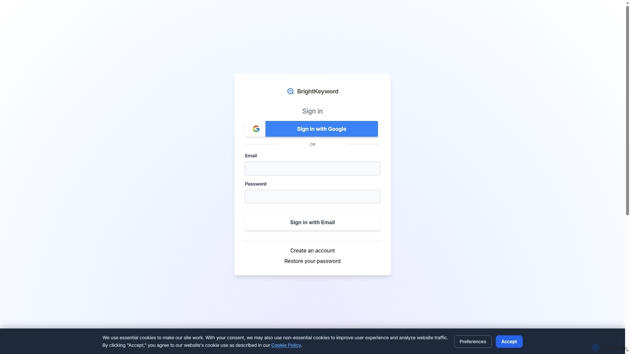 BrightKeyword | Sign in for BrightKeyword