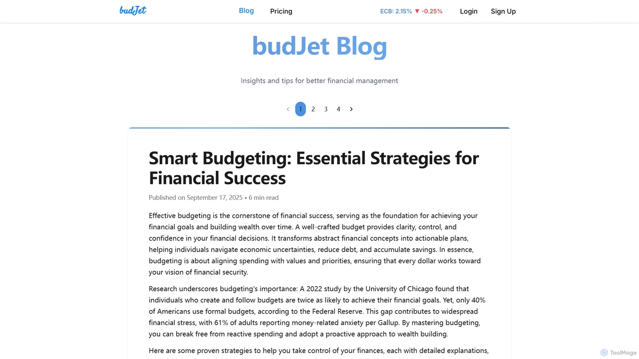 budJet for budJet