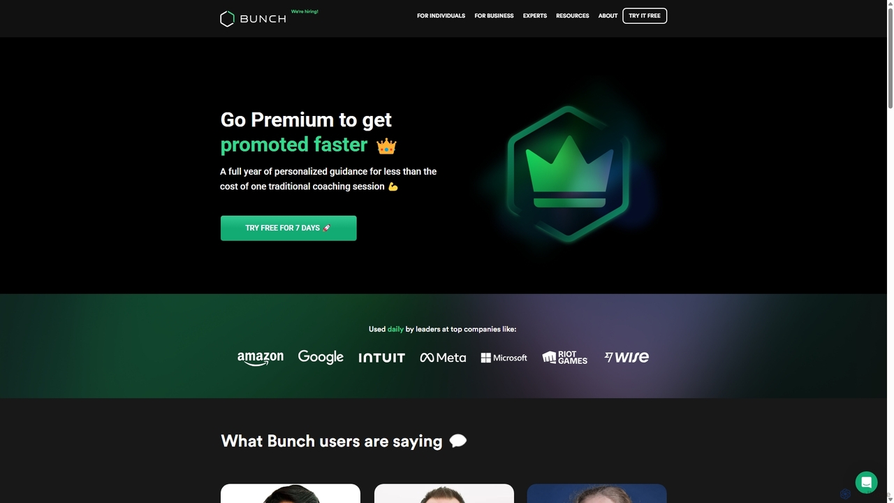 Bunch Premium: Get Promoted Faster for Bunch