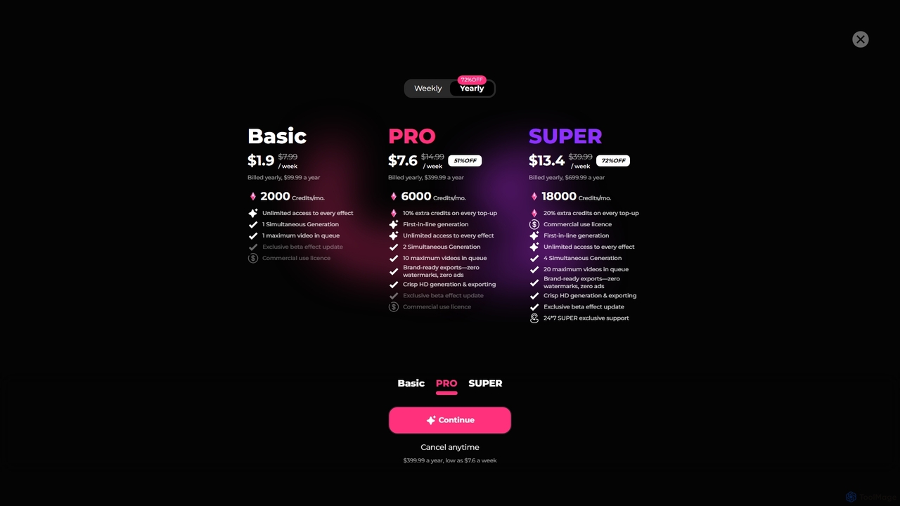 AI Video Generator Pricing & Plans - Bunnie AI for Bunnie AI