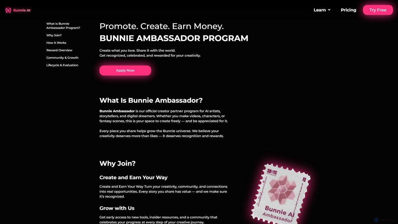 Bunnie AI Ambassador Program | Celebrate and Reward Your Creativity for Bunnie AI