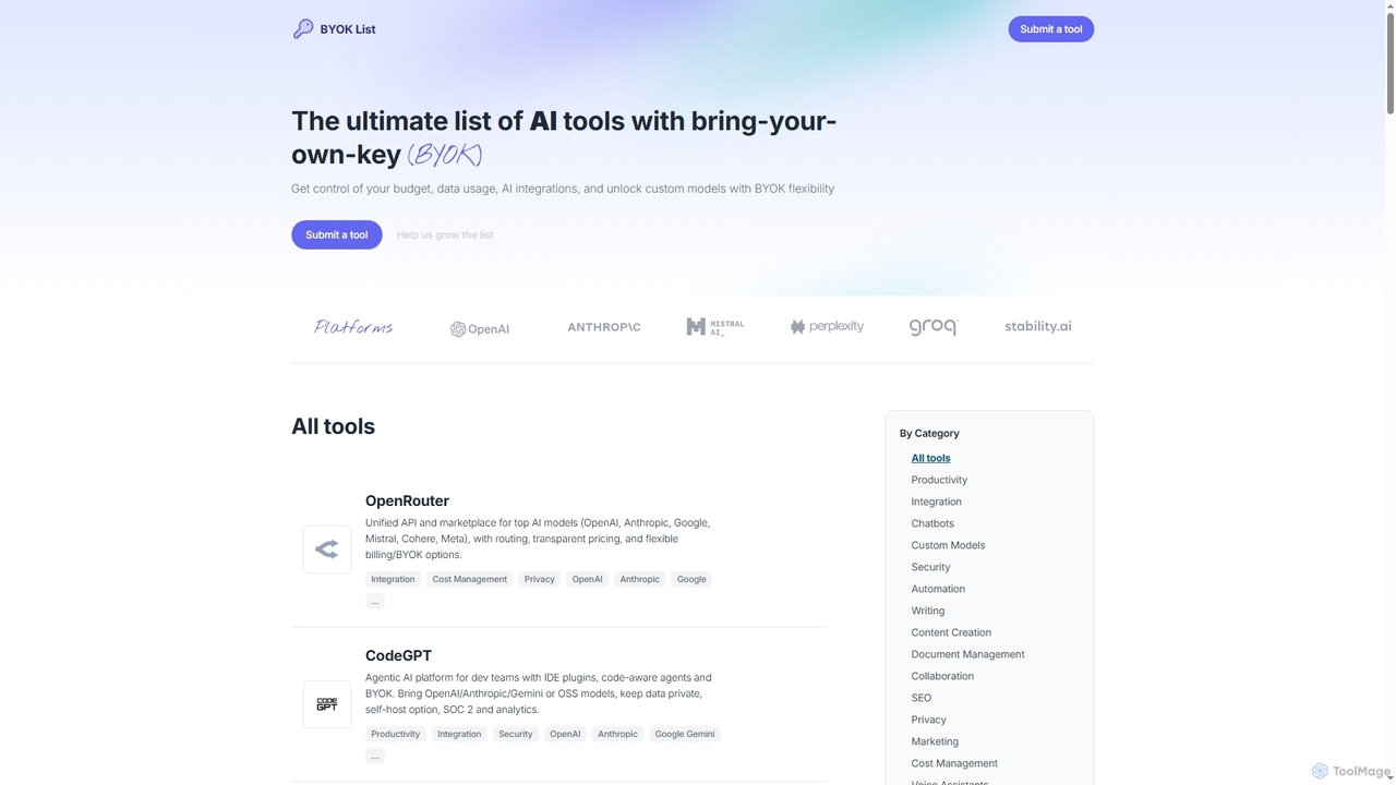 BYOKList