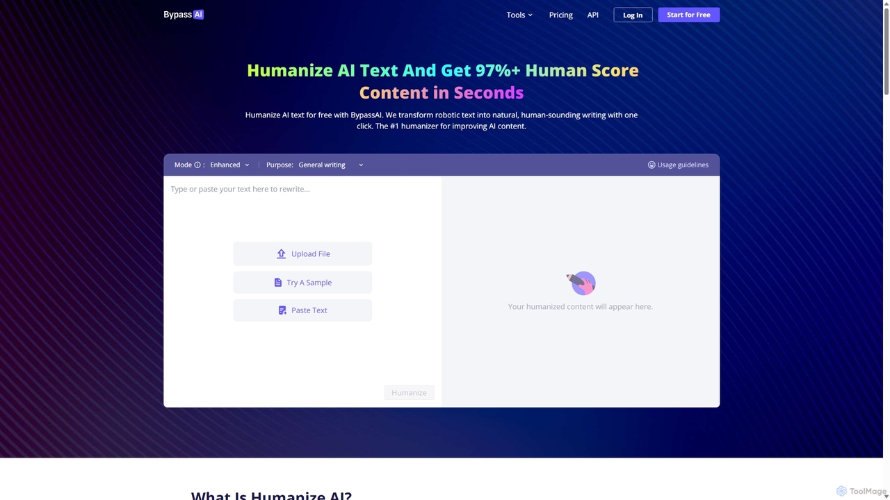 Free Humanize AI - Get 97%+ Human Score | BypassAI for BypassAI
