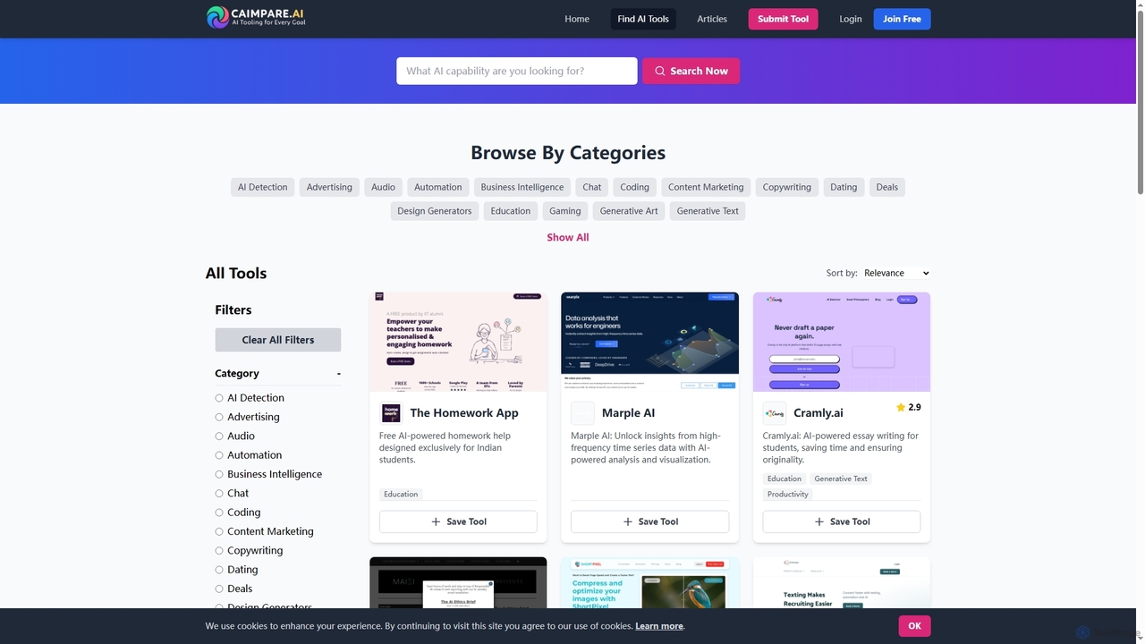 cAImpare - helps you choose the best AI tools for cAImpare