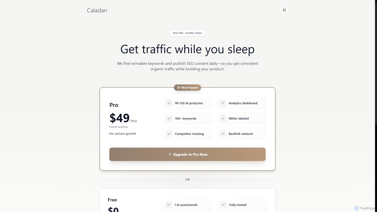 Caladan - Get 10K+ Monthly Visitors on Autopilot | AI Blogs That Rank for Caladan