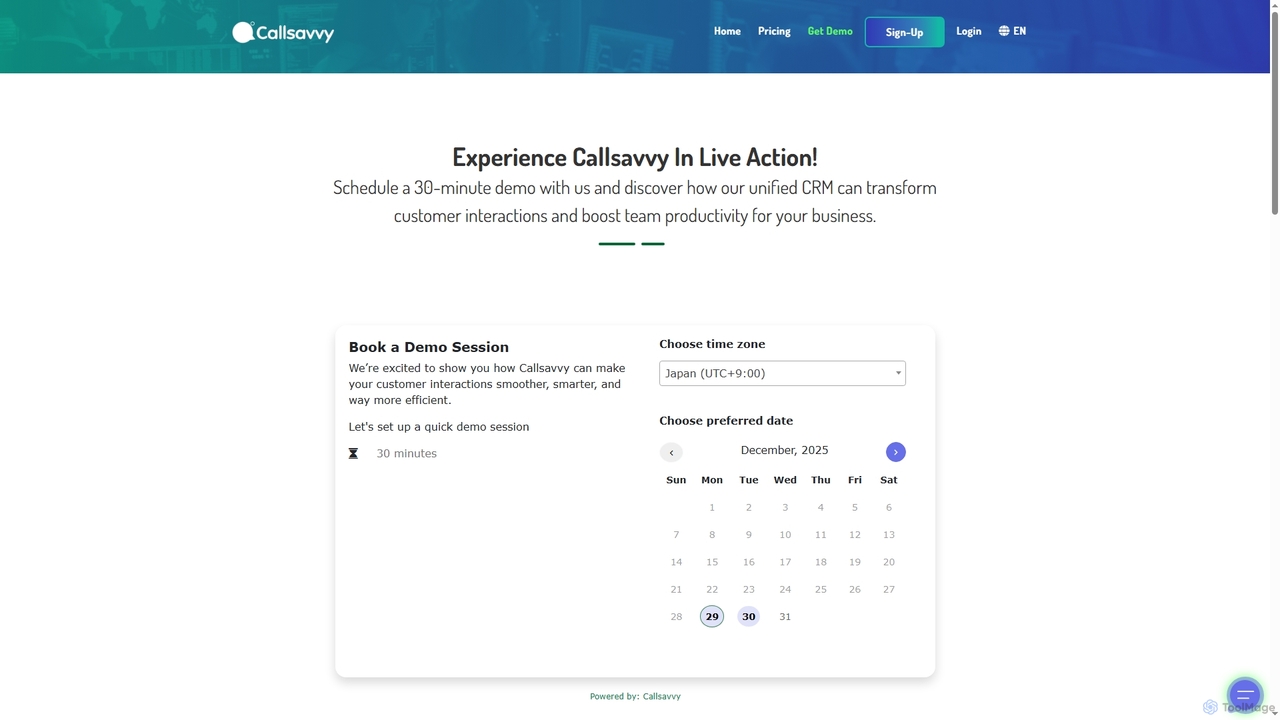Schedule a Demo - Callsavvy for Callsavvy