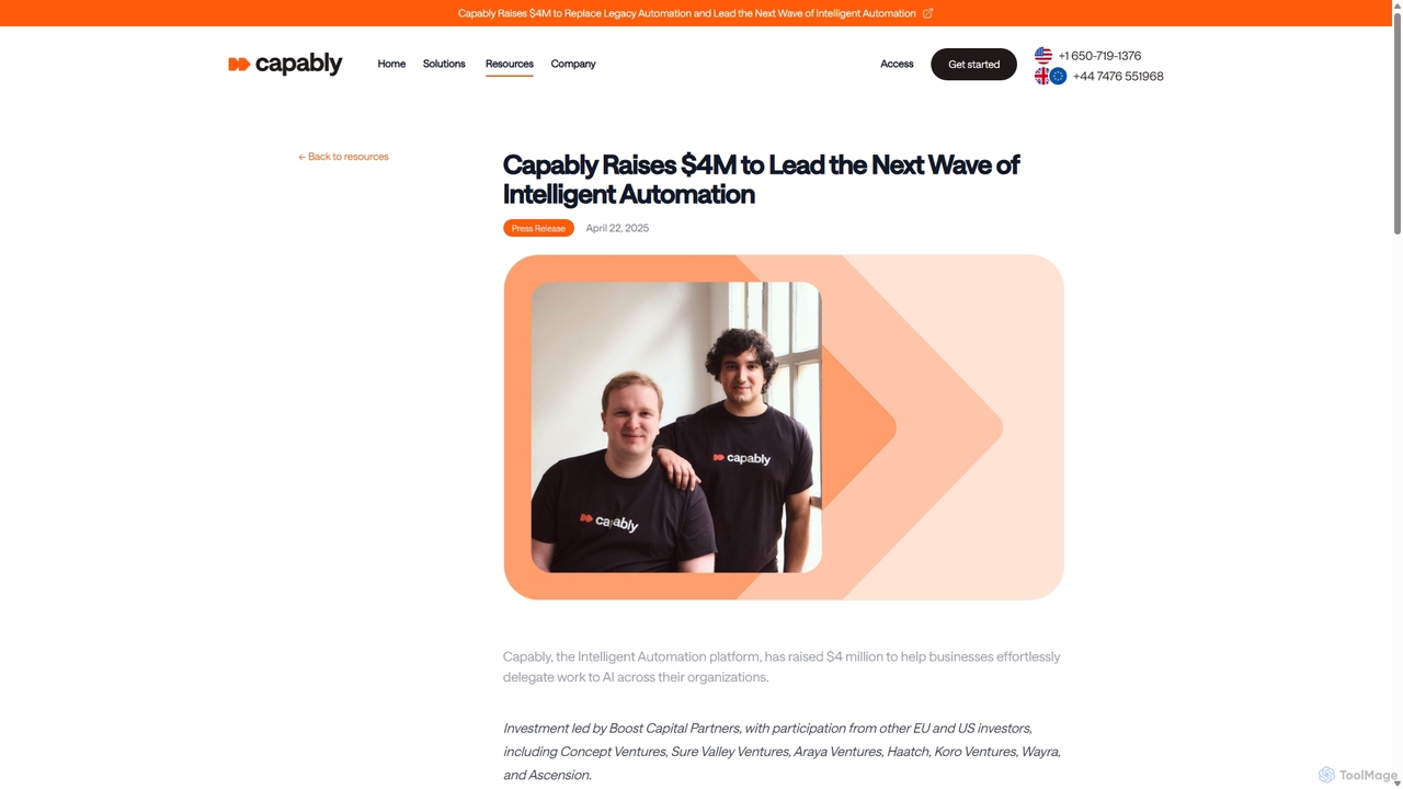 Capably Raises $4M to Lead the Next Wave of Intelligent Automation for Capably