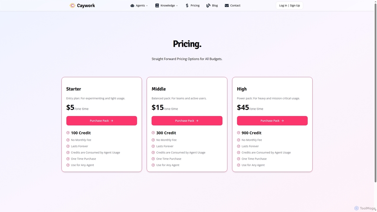 Pricing | Caywork for Caywork
