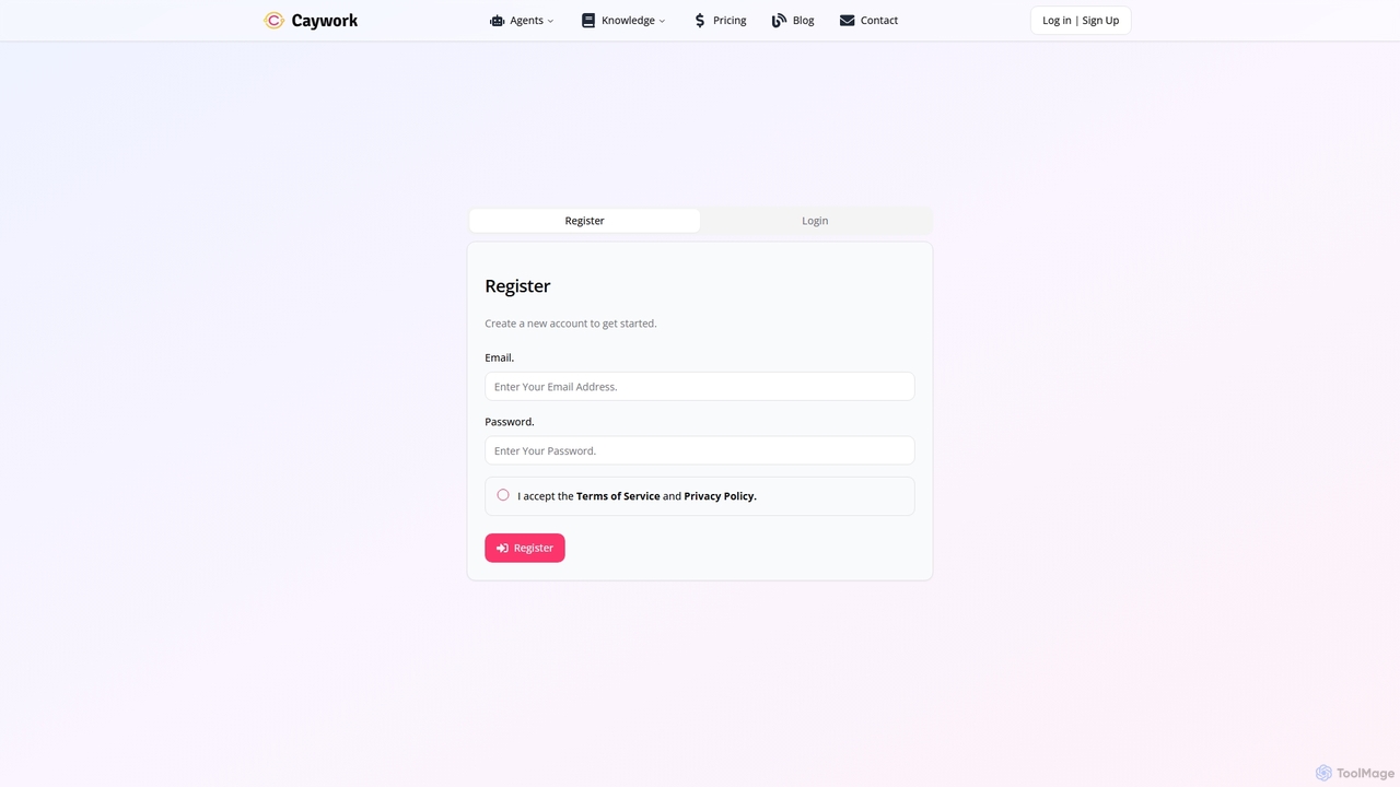 Signup and Login | Caywork for Caywork
