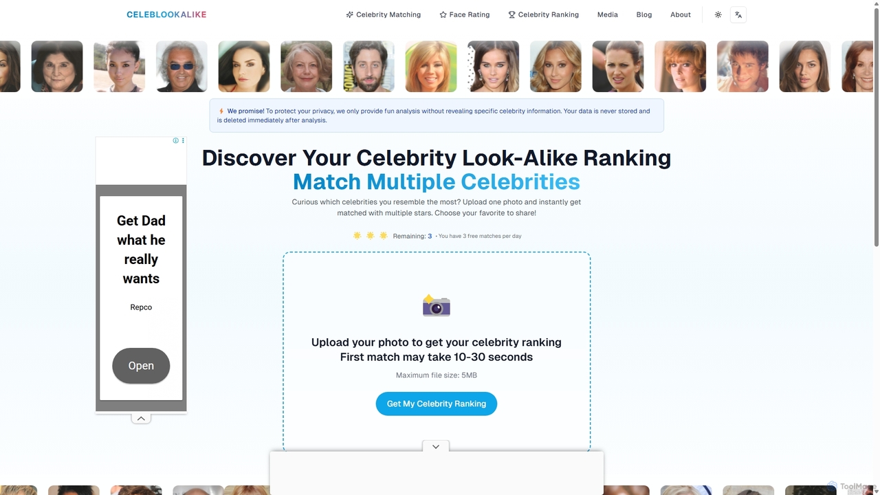 Celebrity Ranking - Discover Multiple Celebrity Matches for Celeblookalike