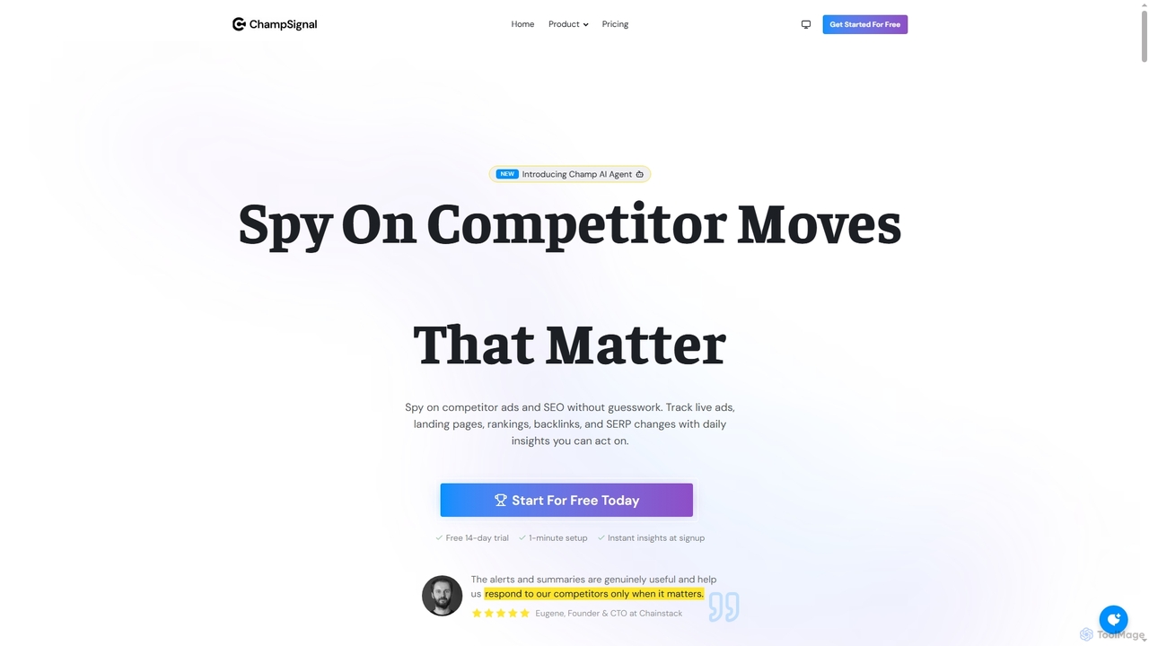 Spy On Competitor | ChampSignal for ChampSignal