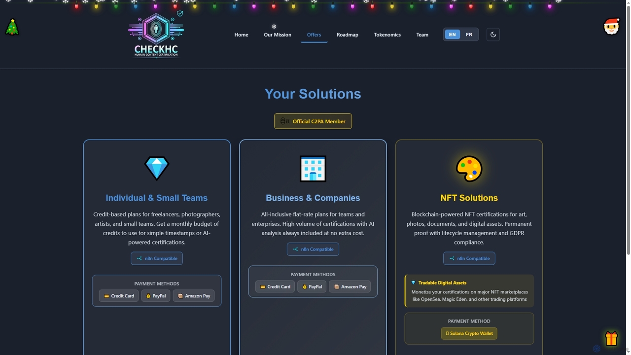 AI Detection & Certification Plans - CHECKHC for CheckHC