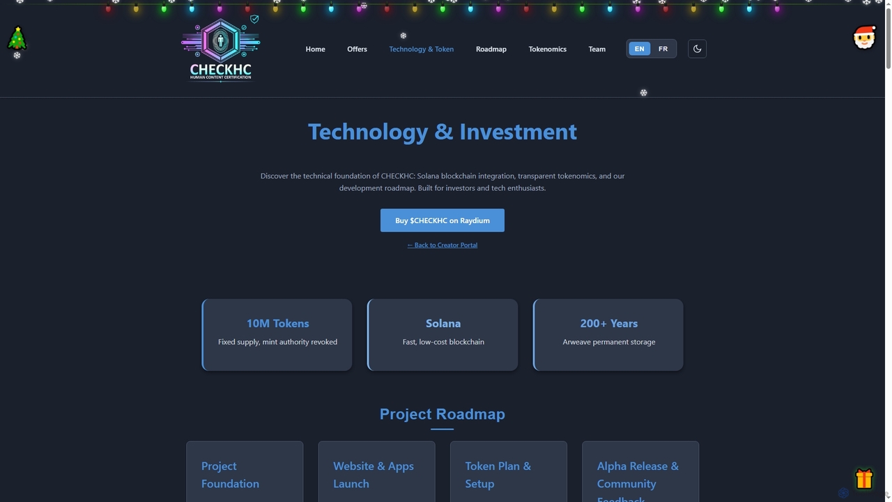 CHECKHC Technology - Solana Blockchain & Tokenomics | $CHECKHC for CheckHC