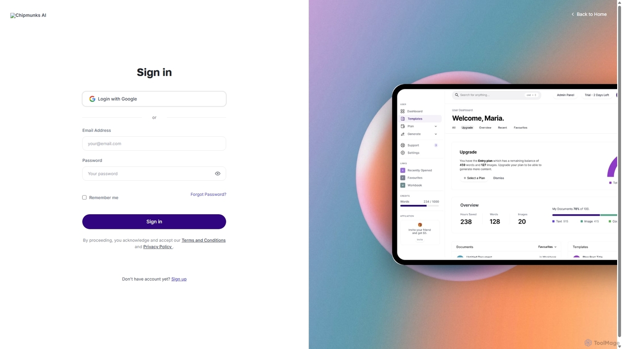 Chipmunks AI - All-in-One AI Tools in a Single Platform | Sign in for Chipmunks AI