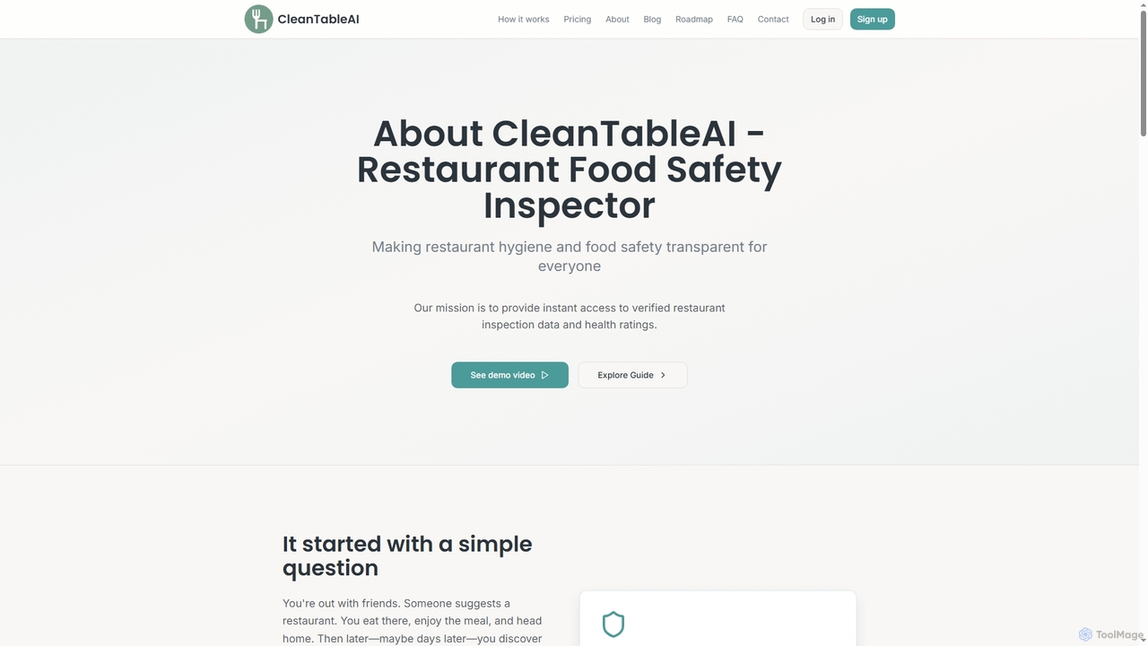 About CleanTableAI | Restaurant Safety & Food Hygiene Inspector for CleanTableAI