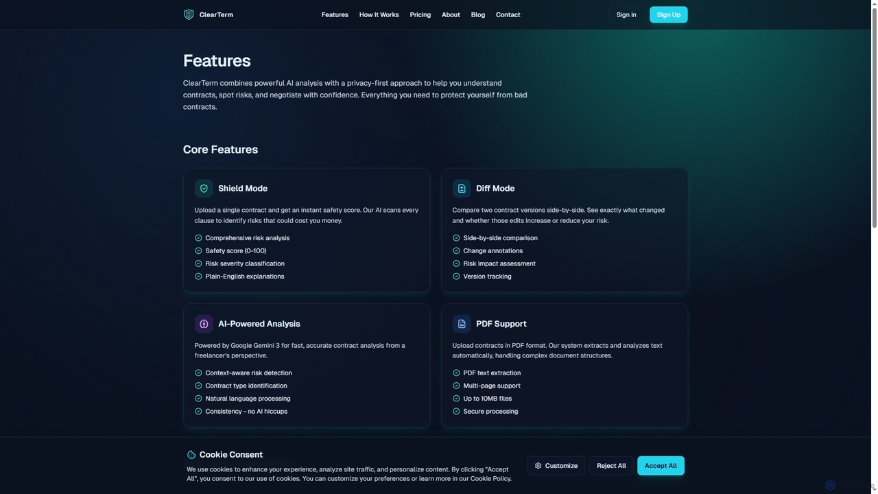 ClearTerm | AI Contract Analysis for ClearTerm