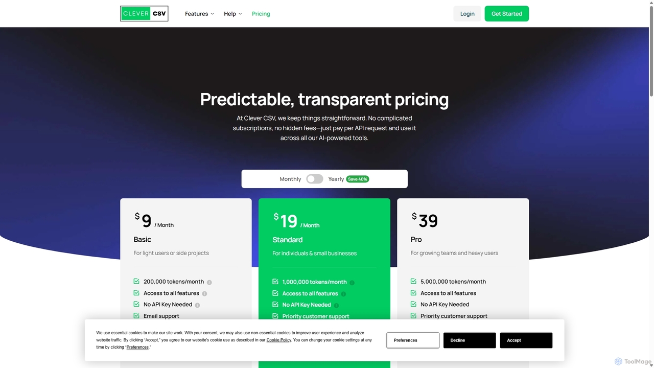 Pricing Plans | Clever CSV - AI Tools for Excel, Google Sheets & WP for CleverCSV
