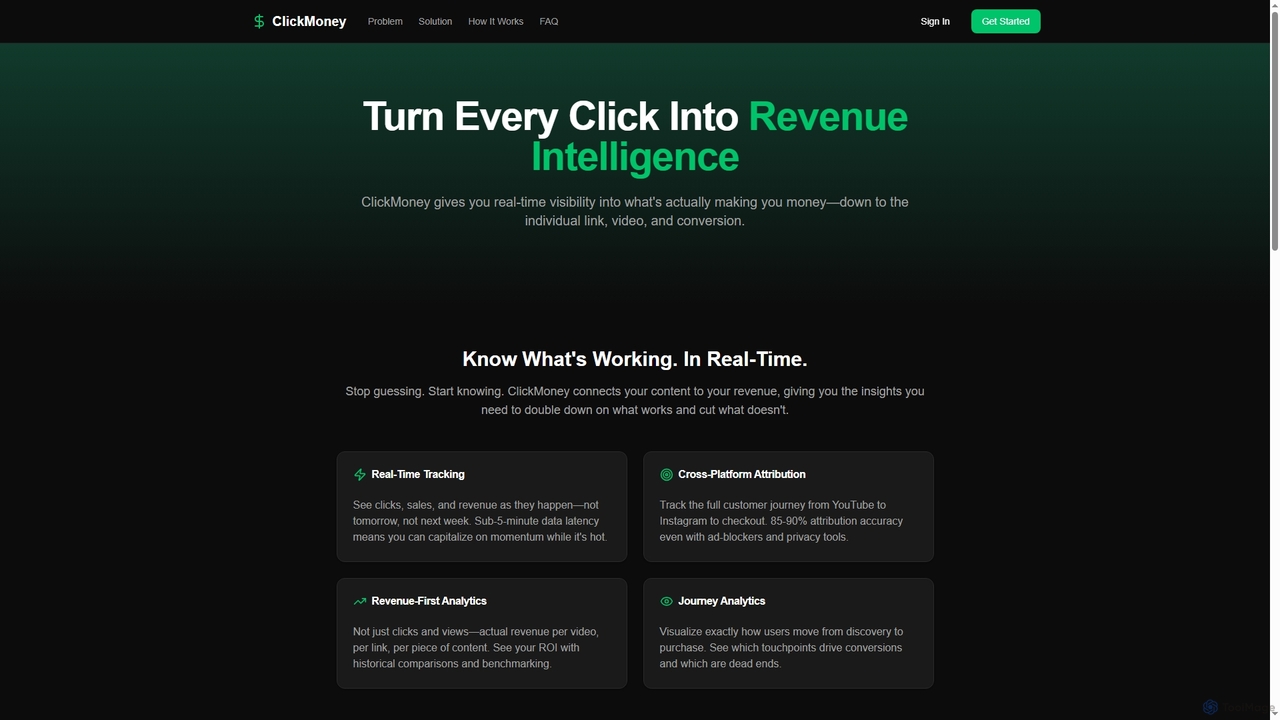 ClickMoney - Real-Time Marketing Analytics for Content Creators for ClickMoney