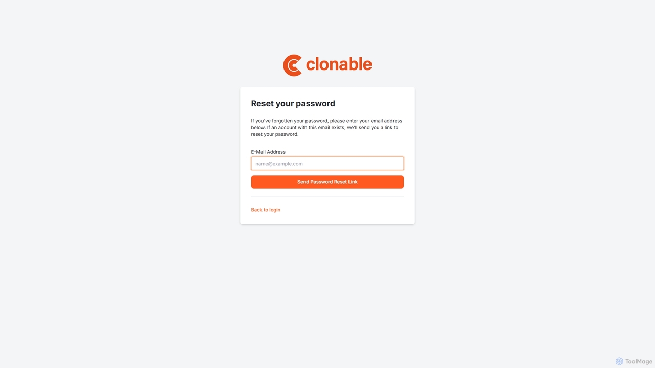 Clonable | Reset Password for Clonable