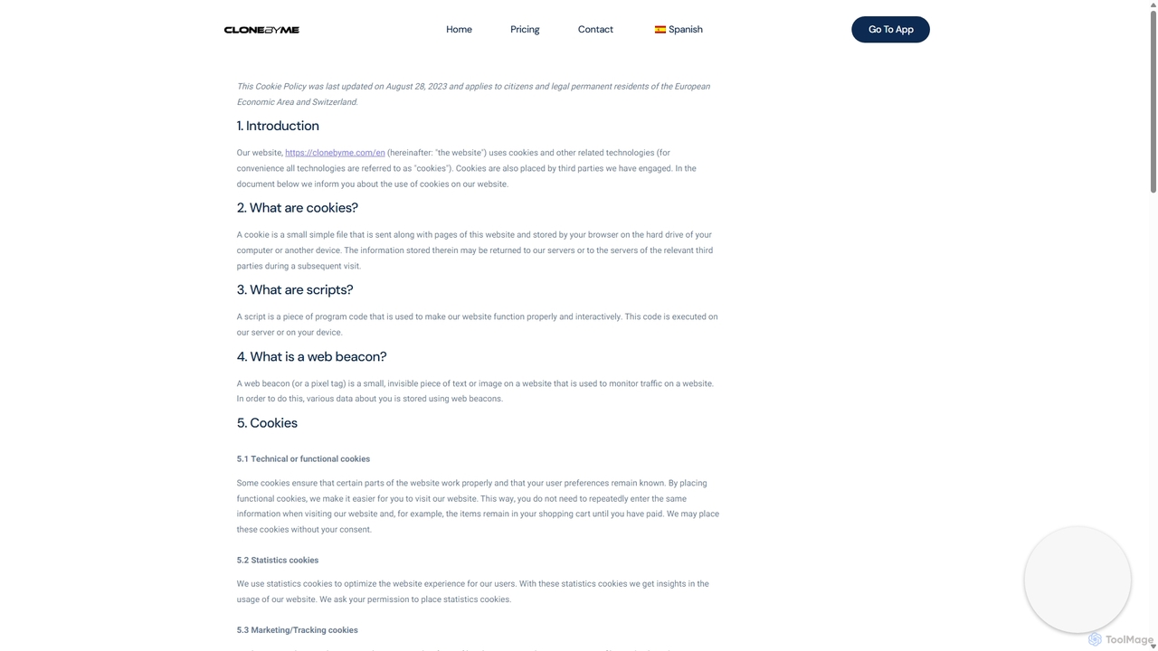 Política de cookies (UE) - CloneByMe for CloneByMe