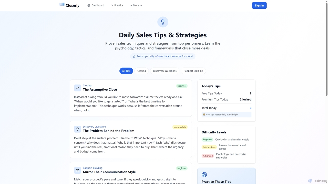 Closerly - AI Sales Training Platform for Closerly
