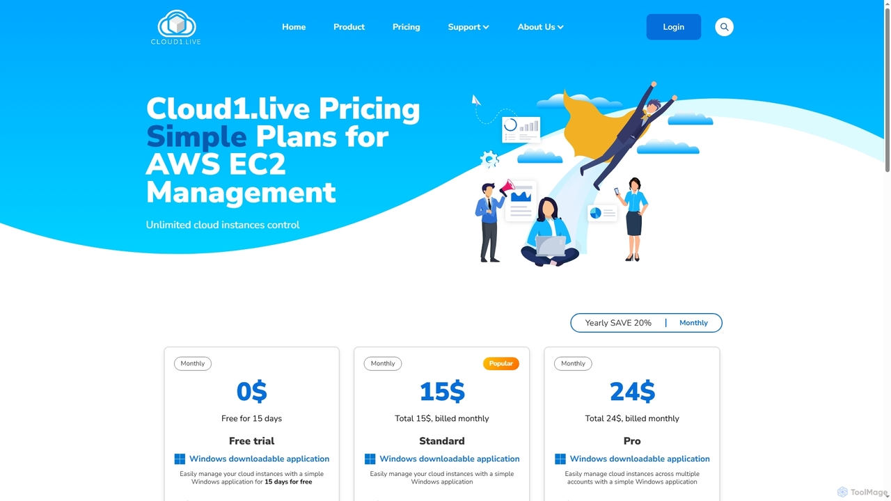 Cloud1.live Pricing – Standard & Pro Plans for AWS EC2 for Cloud1