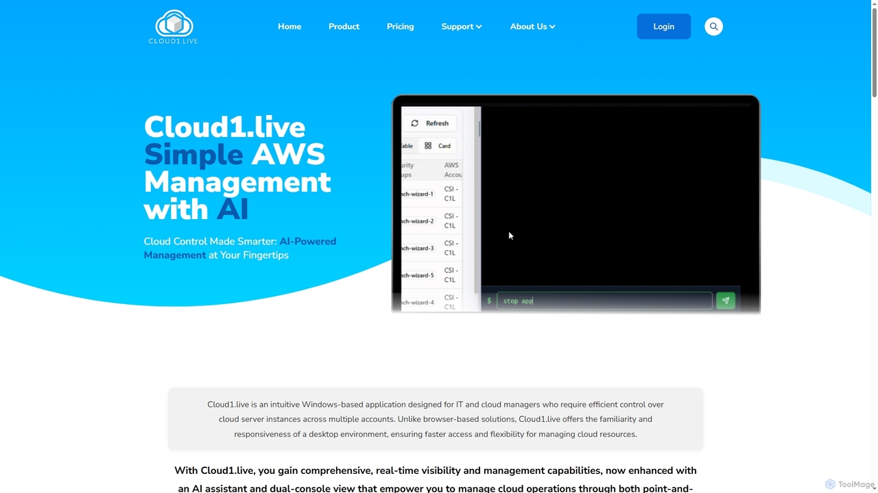 Cloud1.live Product – AI Assistant for AWS EC2 Management for Cloud1