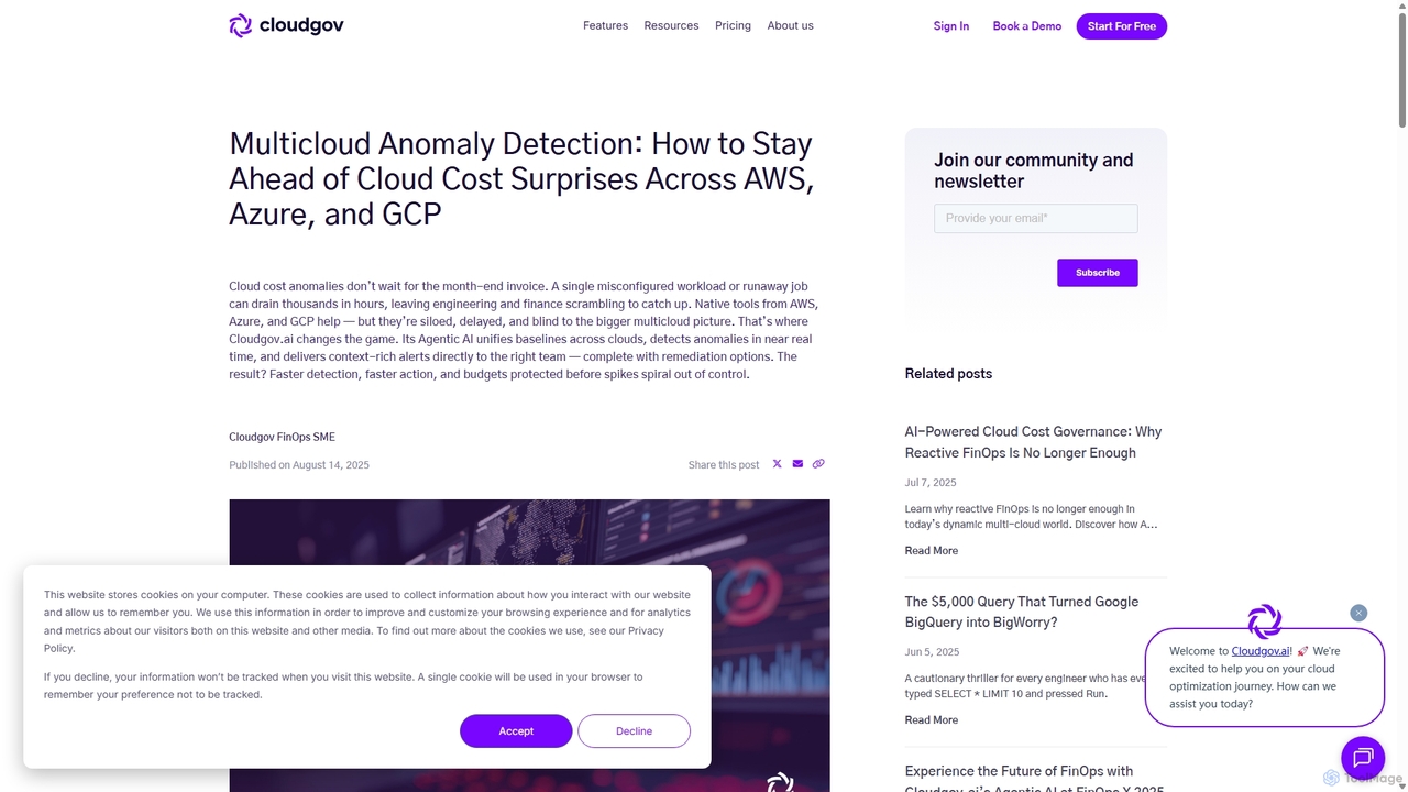 Multicloud Anomaly Detection for Cloudgov