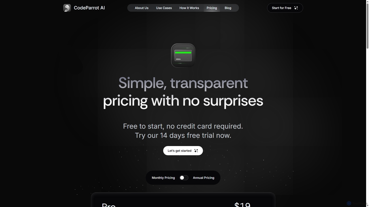 Pricing | CodeParrot | Design to Code Copilot for CodeParrot