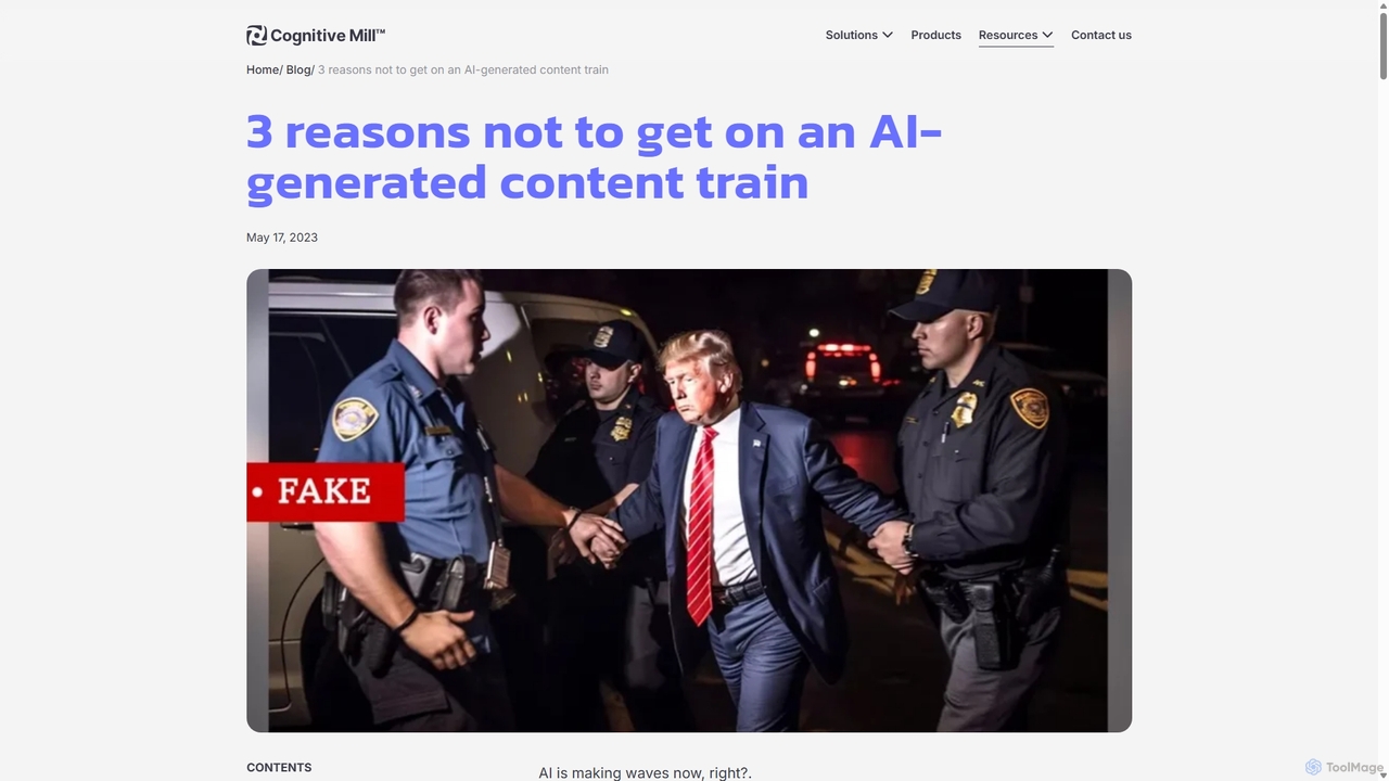 3 reasons why you shouldn’t rely on AI-generated content | CognitiveMill for CognitiveMill