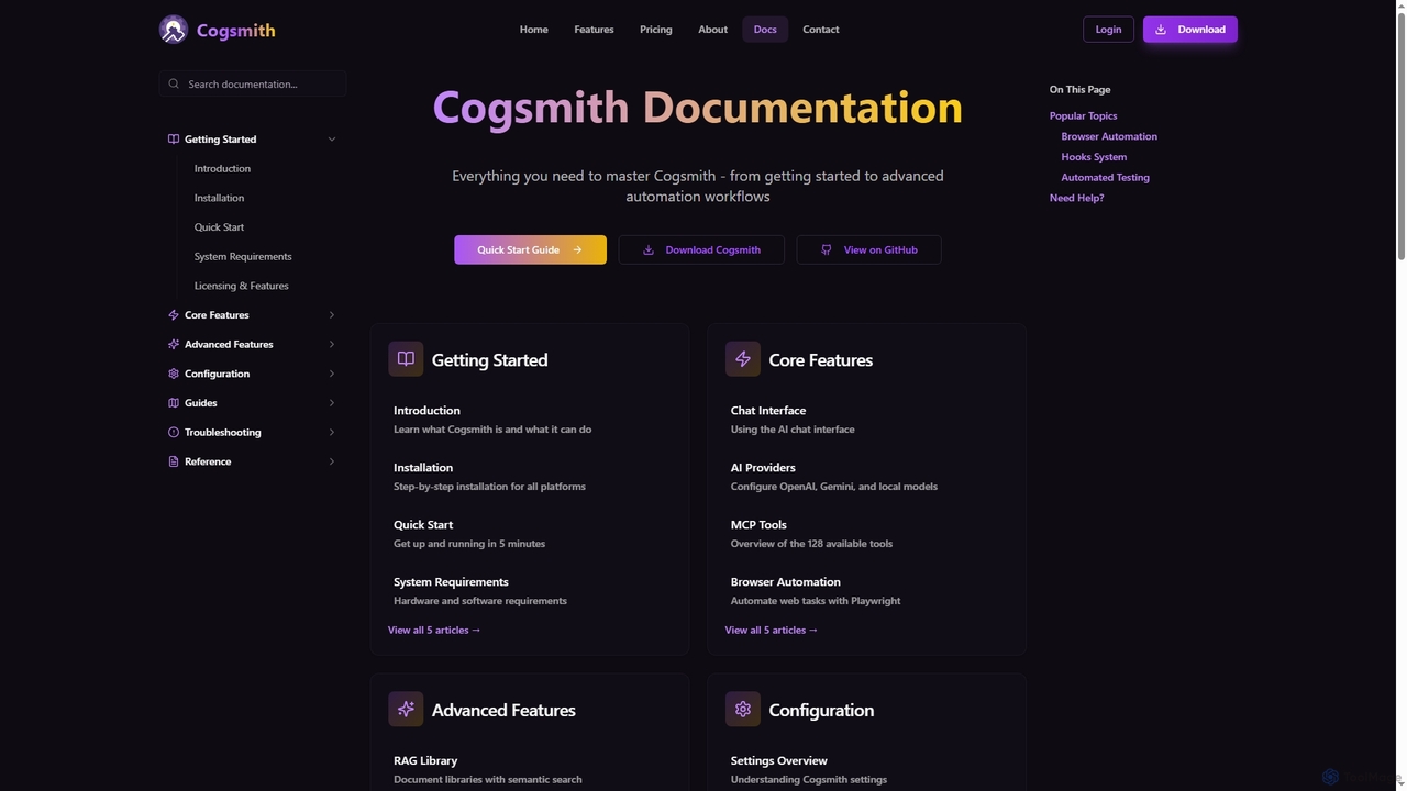 Cogsmith - AI Desktop Assistant for Web & Tools for Cogsmith