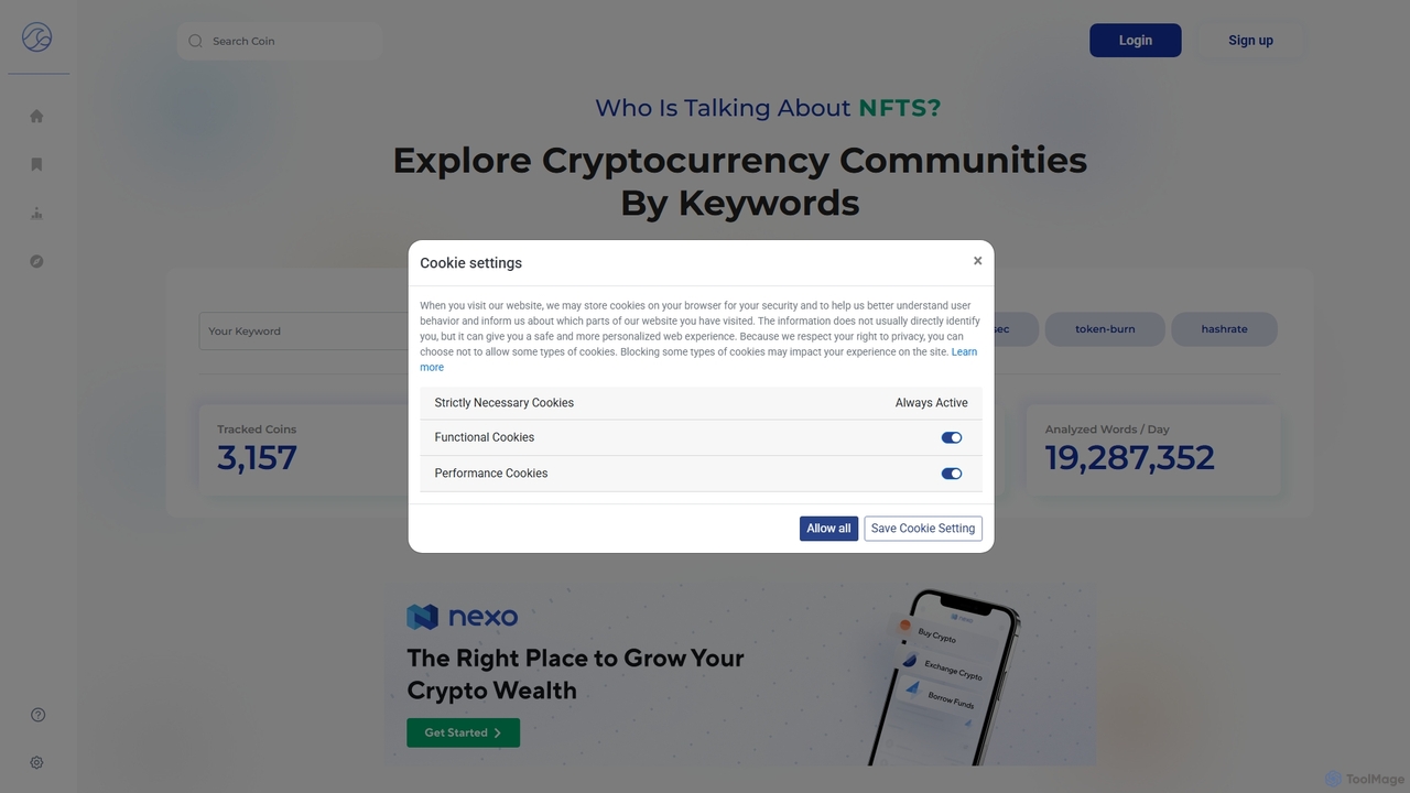 Coindive – Crypto Community Tracker for Coindive