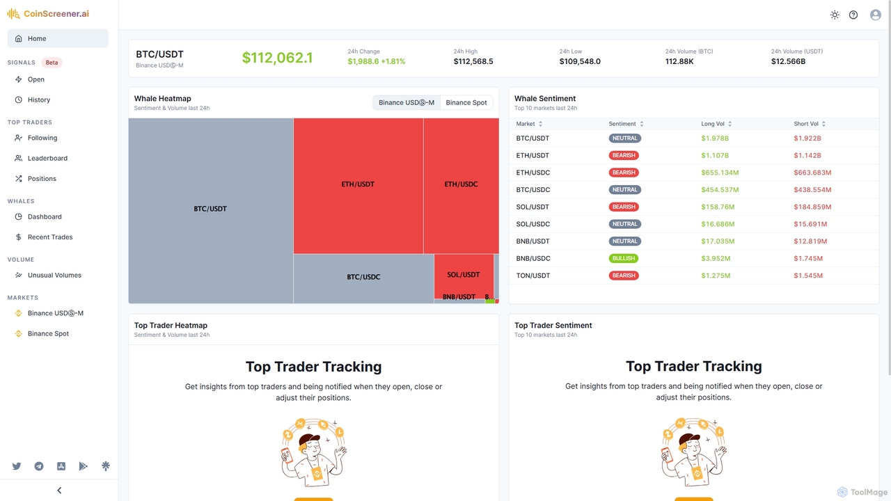 WebApp | CoinScreener - Crypto trading signals & insights powered by AI. for CoinScreener
