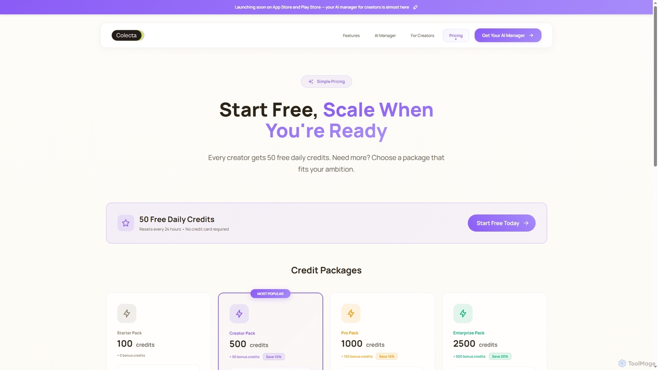 Pricing | Colecta AI for Colecta