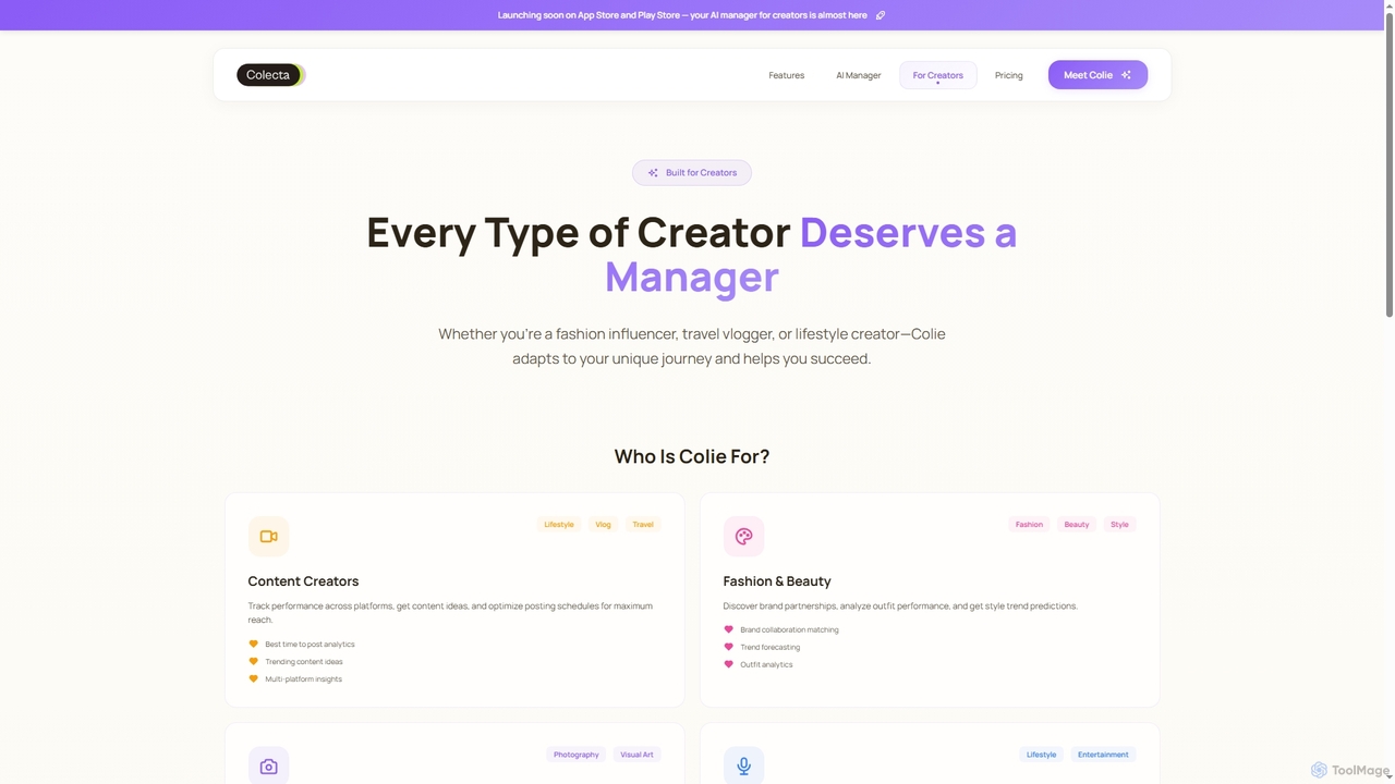 For Creators | Colecta AI for Colecta