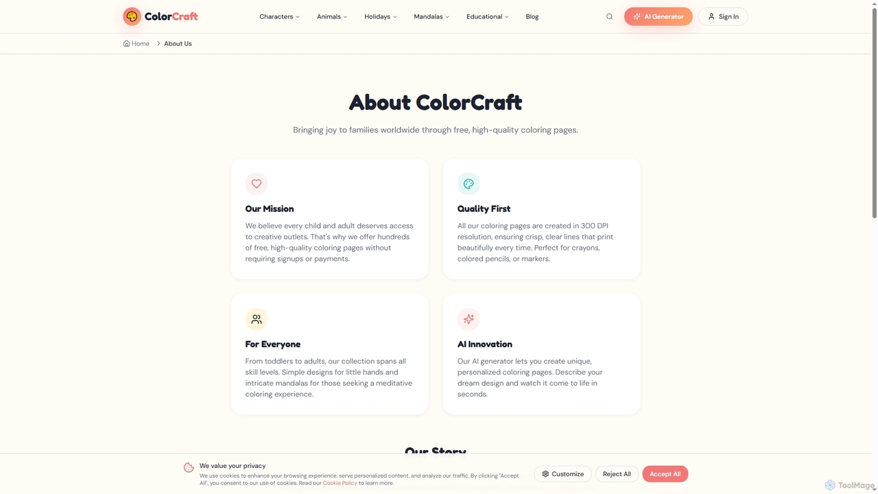 About Us - ColorCraft Free Coloring Pages | Free Coloring Pages for ColorCraft