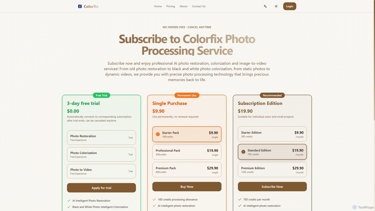 Photo restoration AI - vanceai photo restorer | Restore damaged photos and image to video for Colorfix