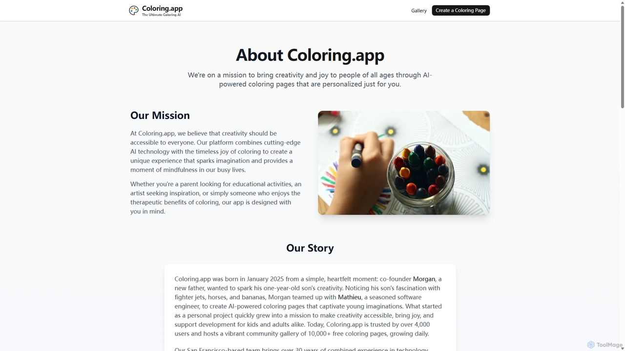 About Coloring.app - AI-Powered Coloring Pages for Coloring.app