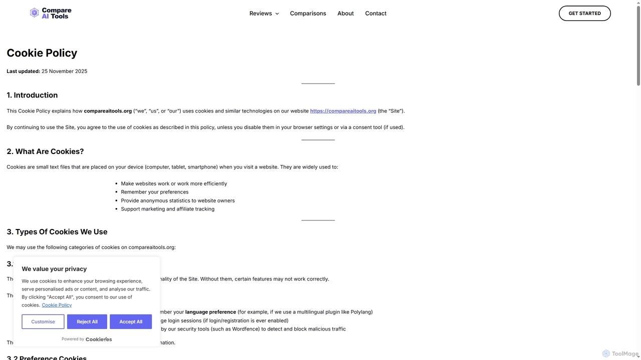 Cookie Policy – Compare AI Tools for Compareaitools