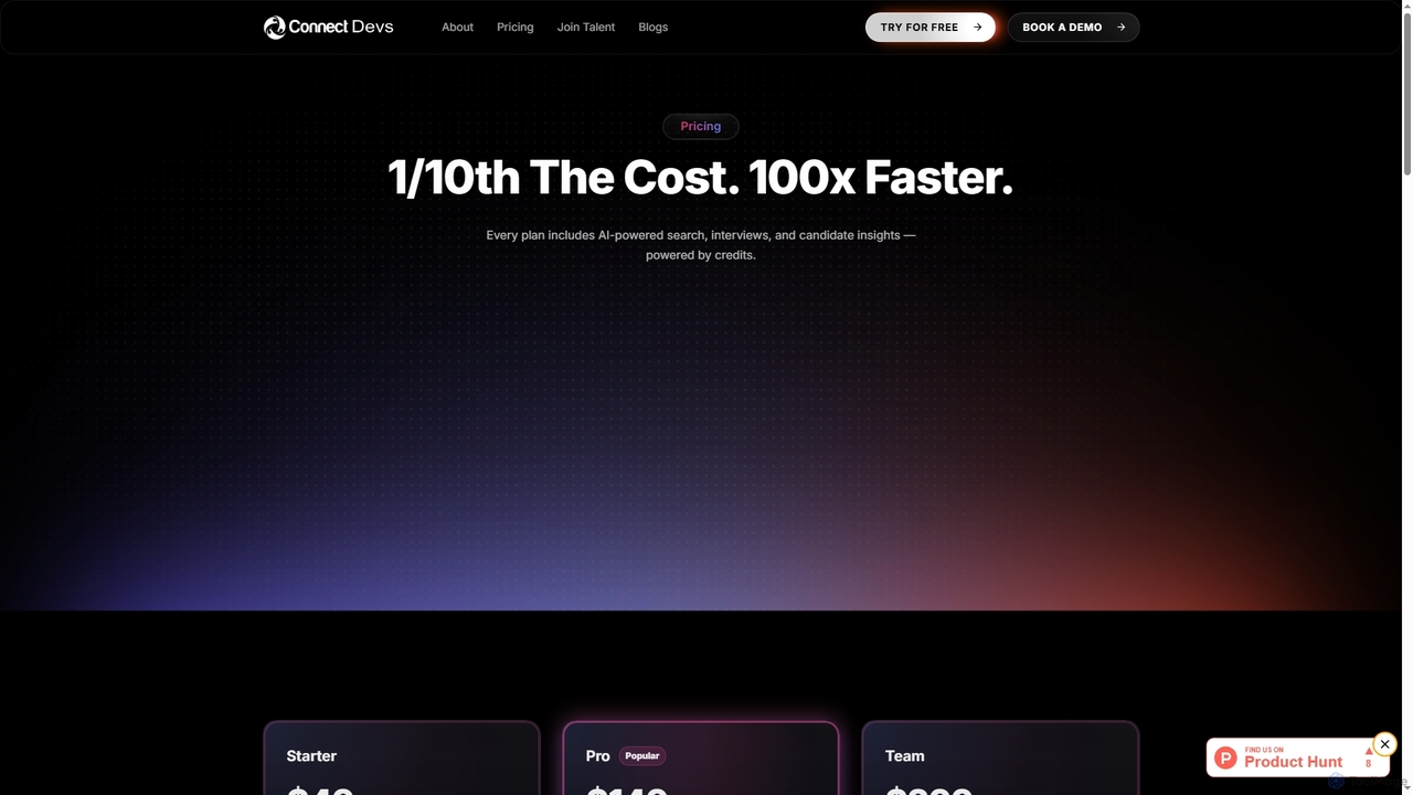 Pricing & Plans - ConnectDevs for ConnectDevs