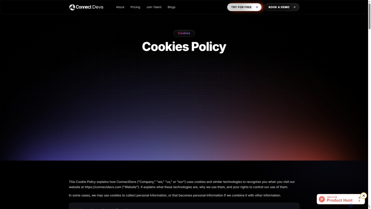 Cookies - ConnectDevs for ConnectDevs