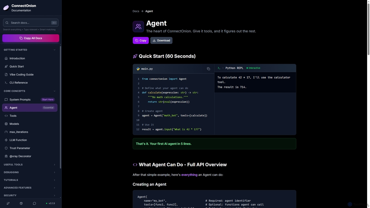 ConnectOnion - Best Agent Framework for Python | Connect Onion AI for ConnectOnion