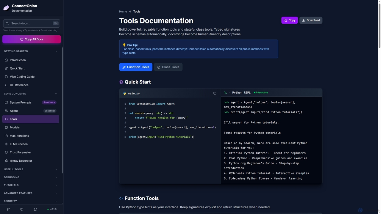ConnectOnion - Best Agent Framework for Python | Connect Onion AI for ConnectOnion