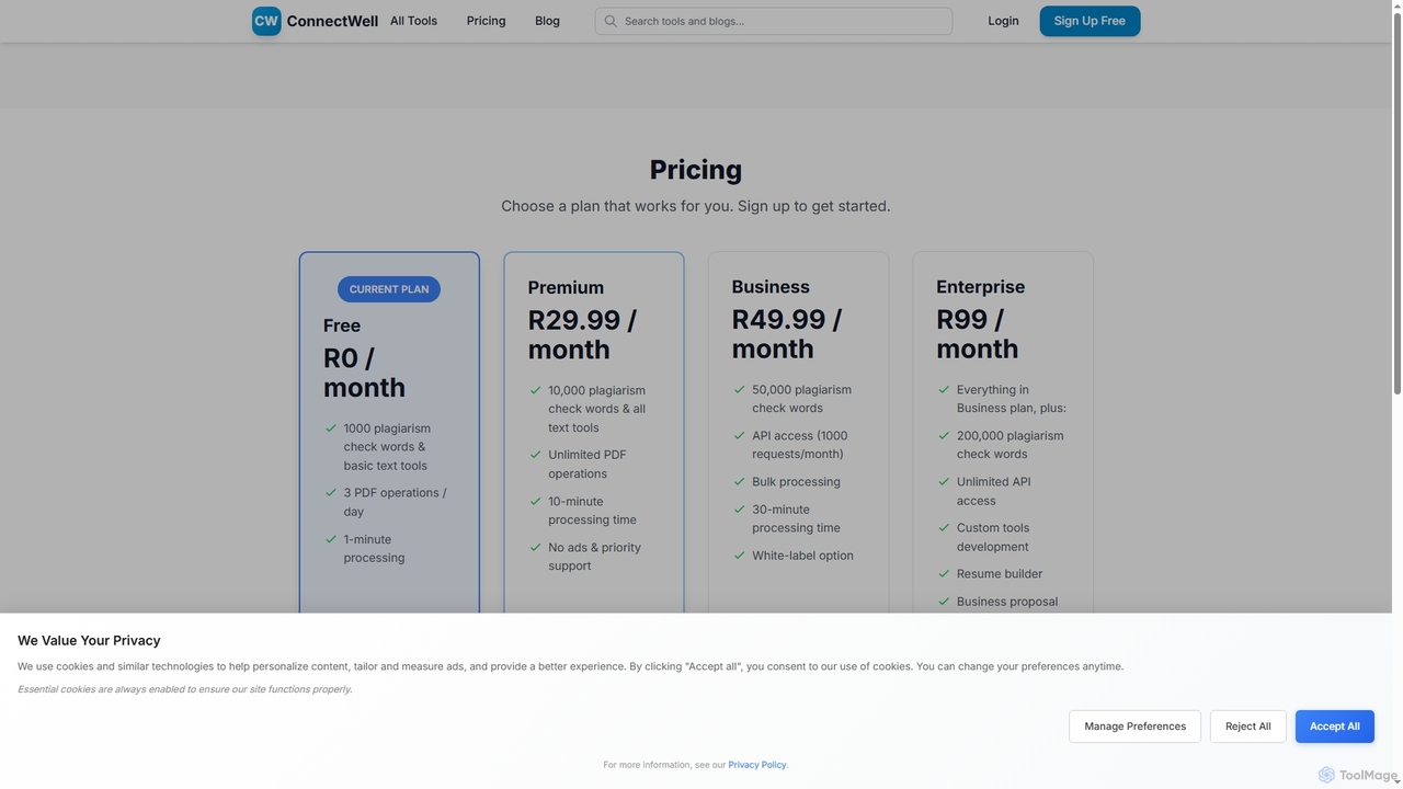 Pricing — ConnectWell for Connectwell