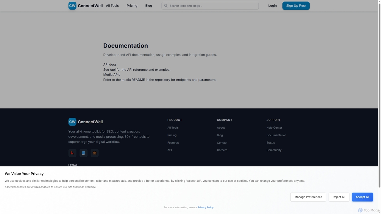 Documentation - ConnectWell for Connectwell