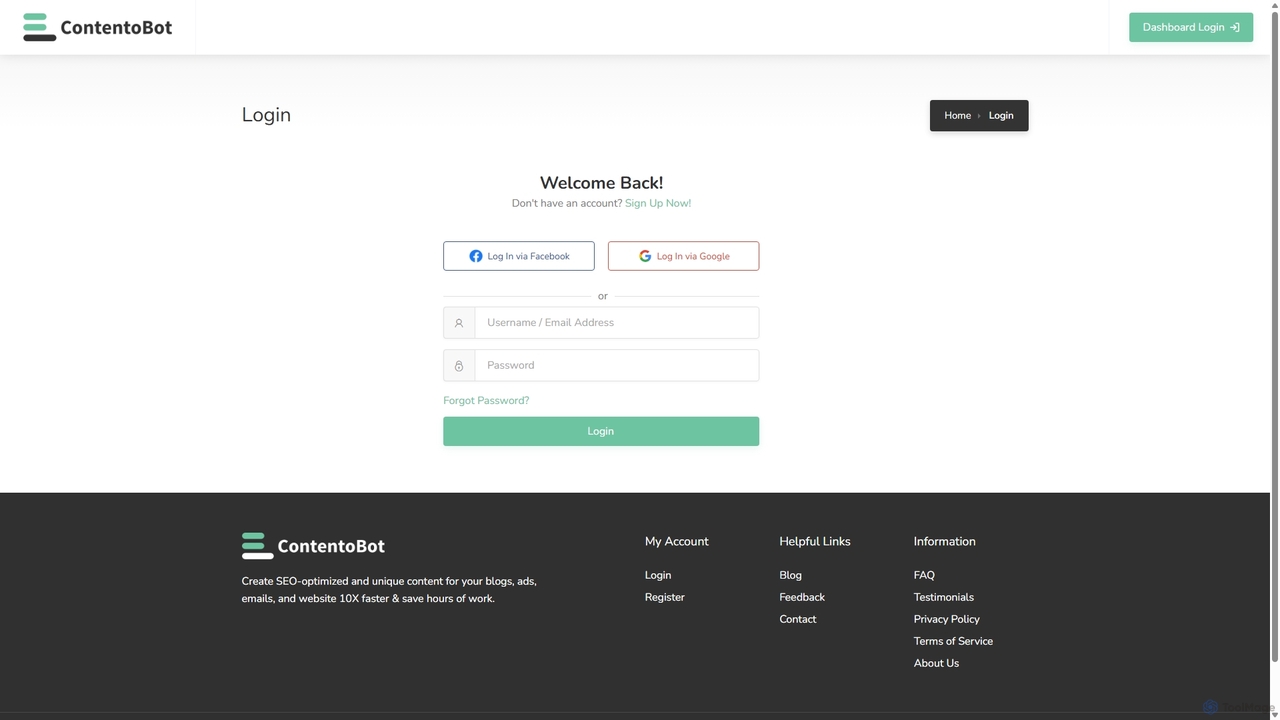 Login - ContentoBot.com for ContentoBot