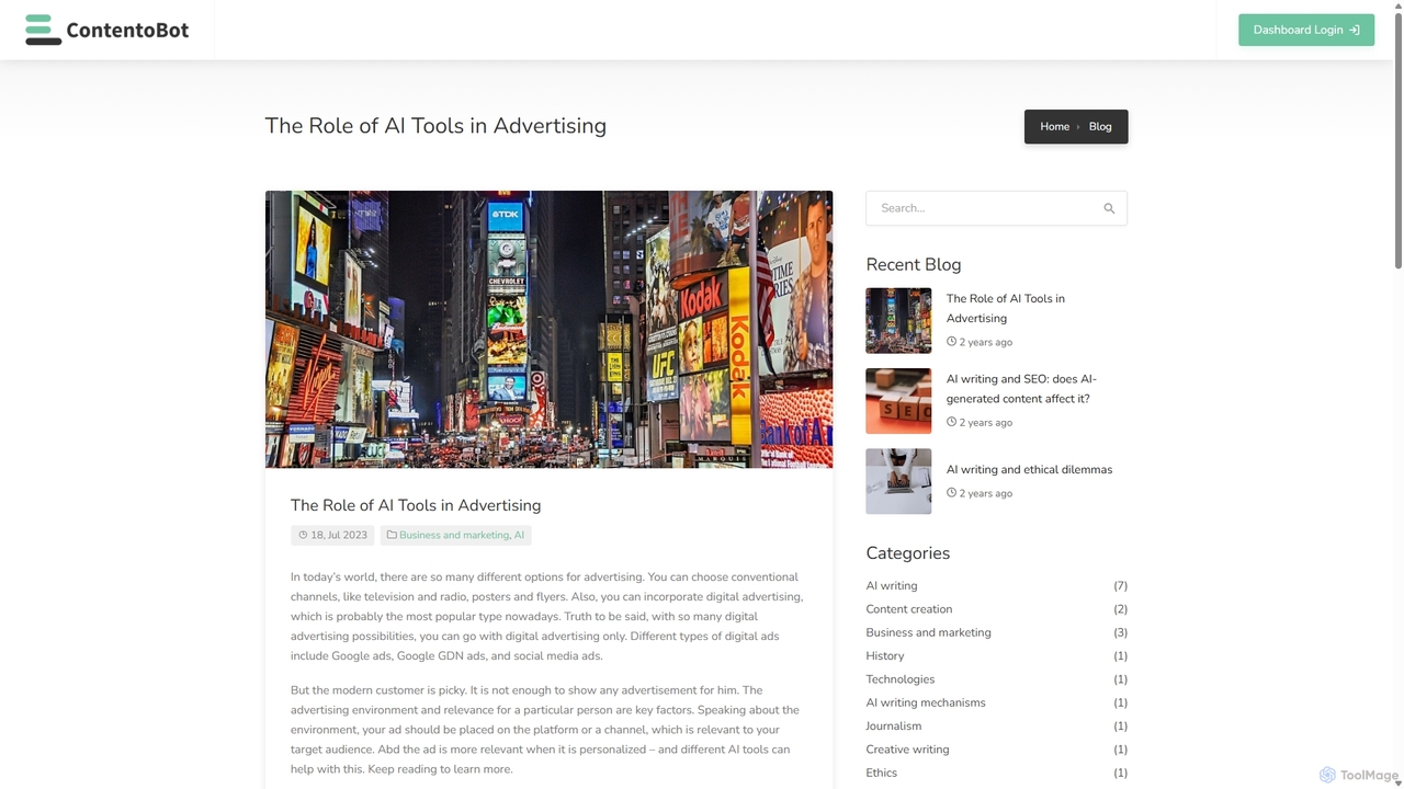 The Role of AI Tools in Advertising - ContentoBot.com for ContentoBot
