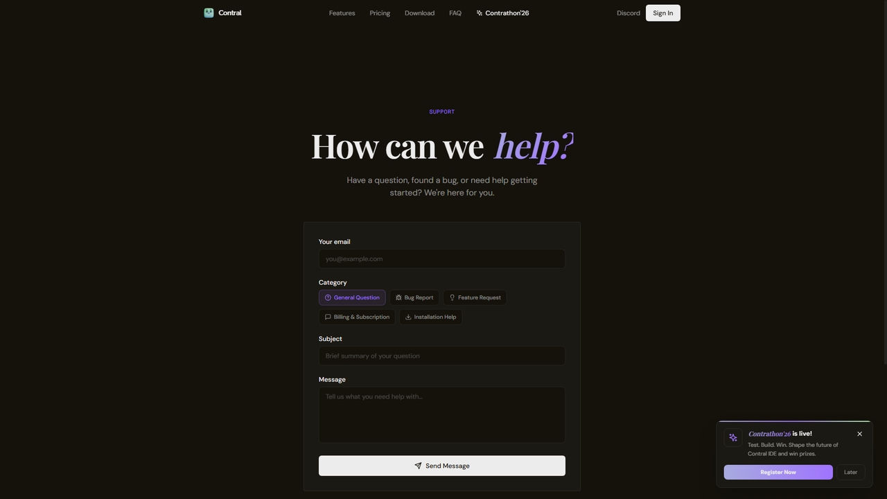 Support | Contral for Contral
