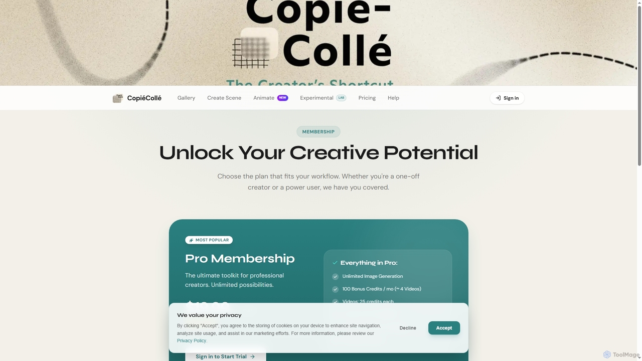 CopiéCollé | AI Mockup Generator for Copiecolle